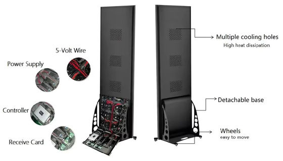 실내 P1.667 LED 디스플레이 모바일 바닥 광고 기계 6000nits IP43 320x160 mm